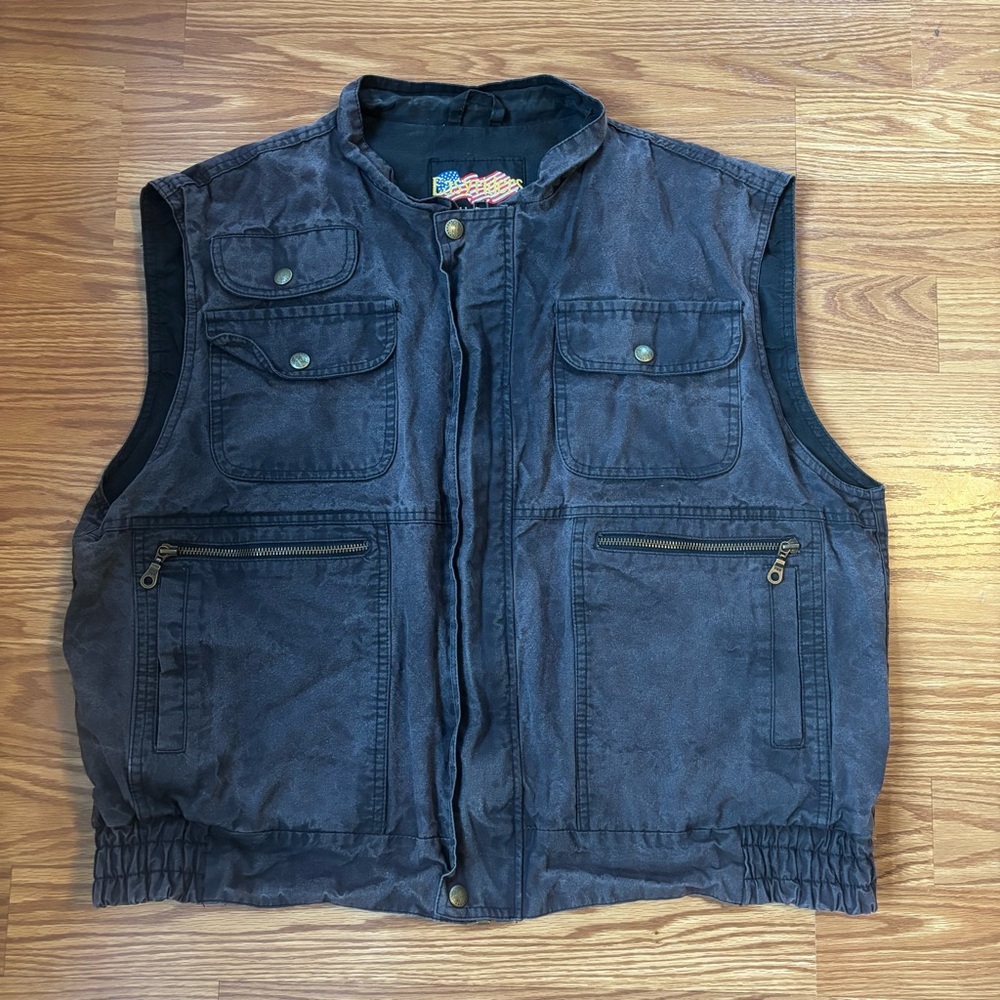 Easyriders USA Cotton Oilskin‎ Motorcycle Biker Vest Size XL